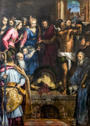 Martirio Di San Giovanni Battista Tra San Lanfranco Beccari E San Liberio by Palma il Giovane — group oil painting wall art, Mannerism Late Renaissance