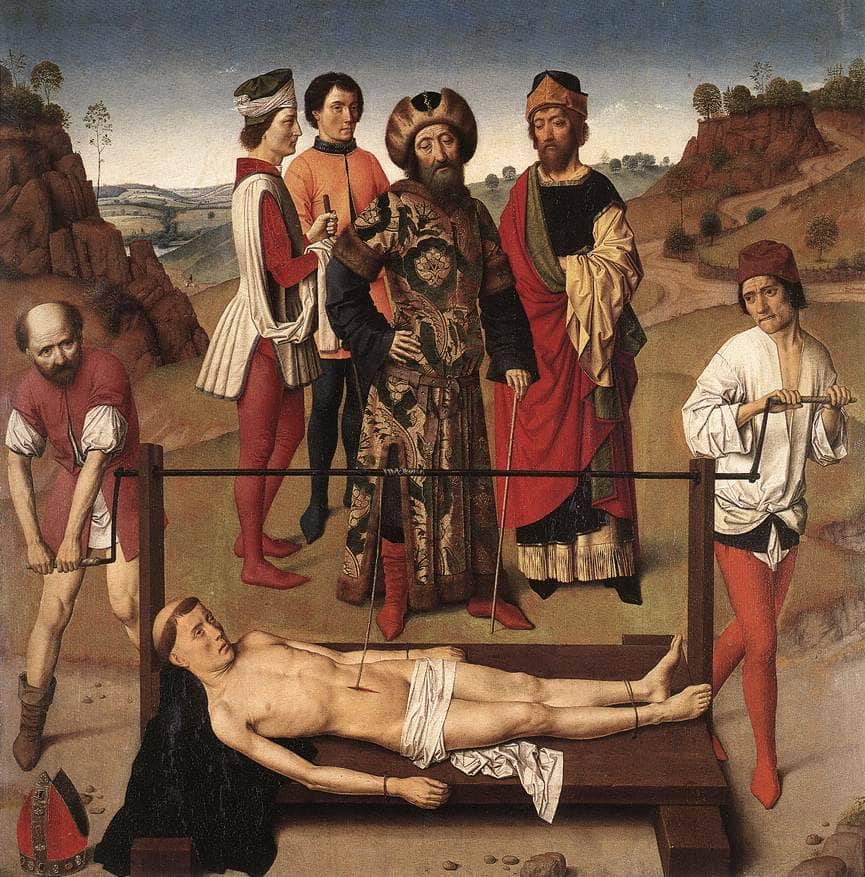 Martyrdom of St. Erasmus (central panel) by Dirk Bouts — hand-painted cultural oil painting reproduction on canvas