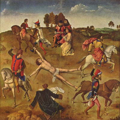Martyrdom of St. Hippolytus - the central panel from St. Hippolytus Triptych by Dirk Bouts — oil painting reproduction