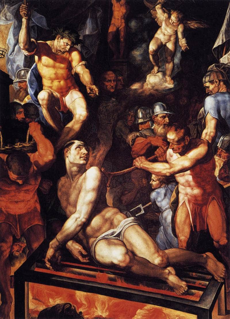 Martyrdom of St Lawrence by Pellegrino Tibaldi — hand-painted cultural oil painting reproduction on canvas