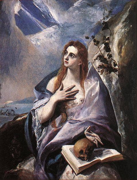 Mary Magdalene in Penitence by El Greco — hand-painted portrait oil painting reproduction on canvas