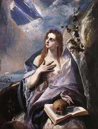 Mary Magdalene in Penitence by El Greco — hand-painted portrait oil painting reproduction on canvas