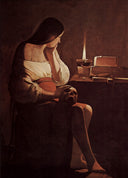 Mary Magdalene with Oil Lamp by Georges de la Tour — hand-painted portrait oil painting reproduction on canvas