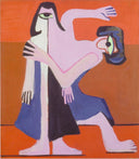 Mask Dance by Ernst Ludwig Kirchner — shapes oil painting wall art, Cubism