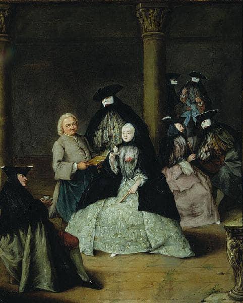 Masked Party in a Courtyard