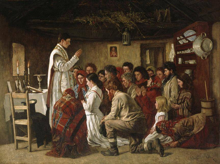 Mass in a Connemara Cabin - Aloysius O'Kelly