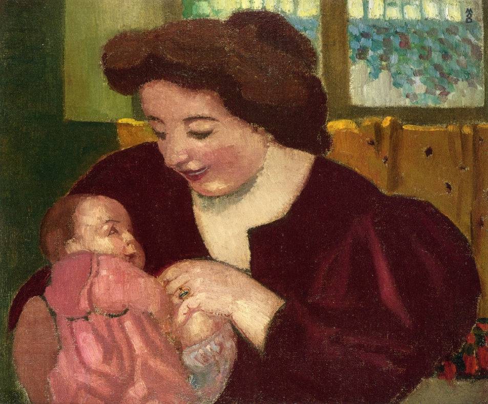 Maternite, Anne Marie et Marthe a la Bague Ovale by Maurice Denis, hand-painted portrait oil painting reproduction on canvas