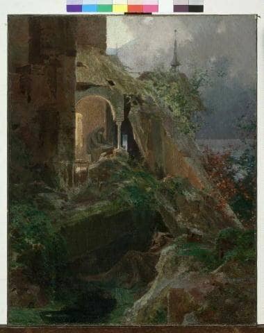 Poustevník (sv. Prokop) by Maximilian Pirner — hand-painted landscape oil painting reproduction on canvas