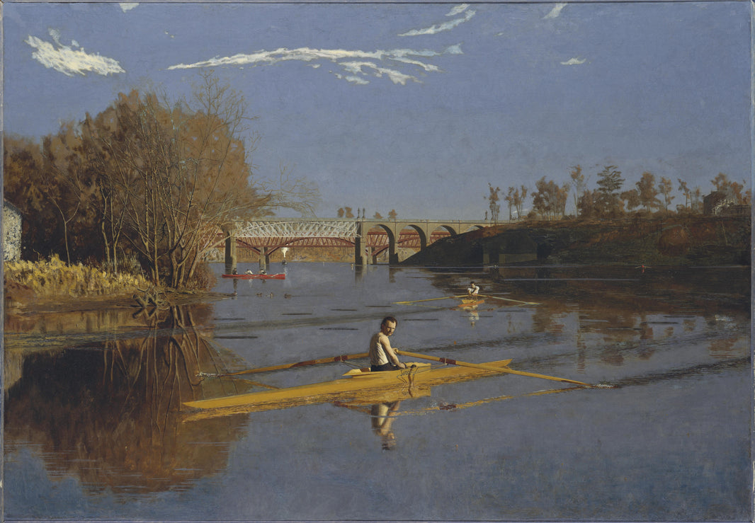 Max Schmitt in a Single Scull (The Champion Single Sculls) by Thomas Eakins — hand-painted landscape oil painting reproduction on canvas