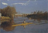 Max Schmitt in a Single Scull (The Champion Single Sculls) by Thomas Eakins — hand-painted landscape oil painting reproduction on canvas