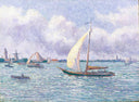 The Meuse near Dordrecht by Maximilien Luce — hand-painted landscape oil painting reproduction on canvas