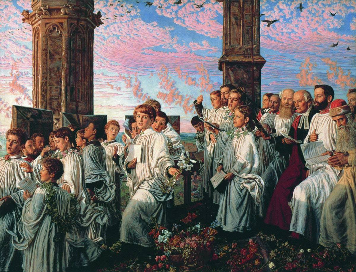 May Morning on Magdalen College Tower, Oxford - William Holman Hunt