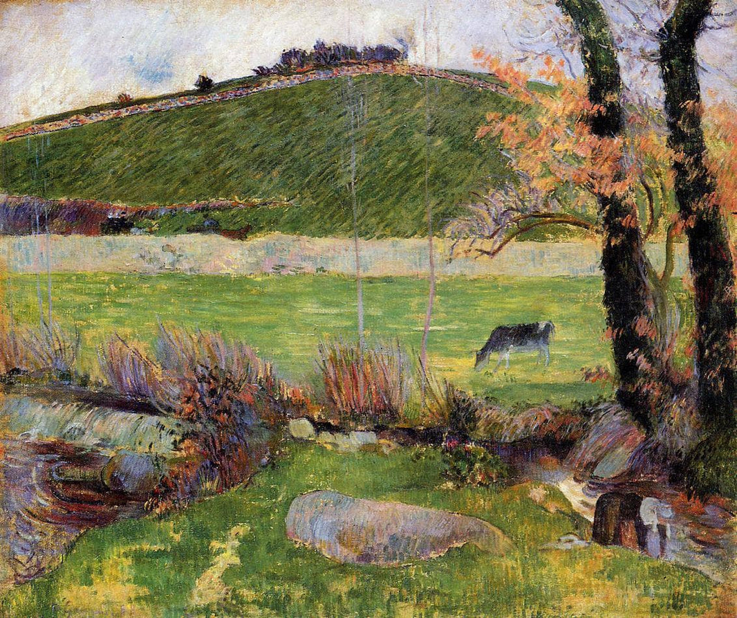 Meadow at the banks of Aven by Paul Gauguin — hand-painted botanical oil painting reproduction on canvas
