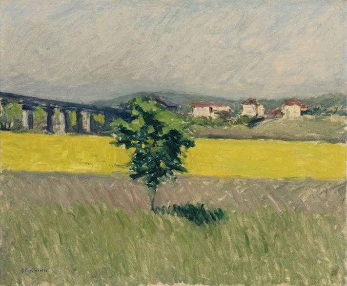 Meadow Bridge at Argenteuil by Gustave Caillebotte — hand-painted landscape oil painting reproduction on canvas