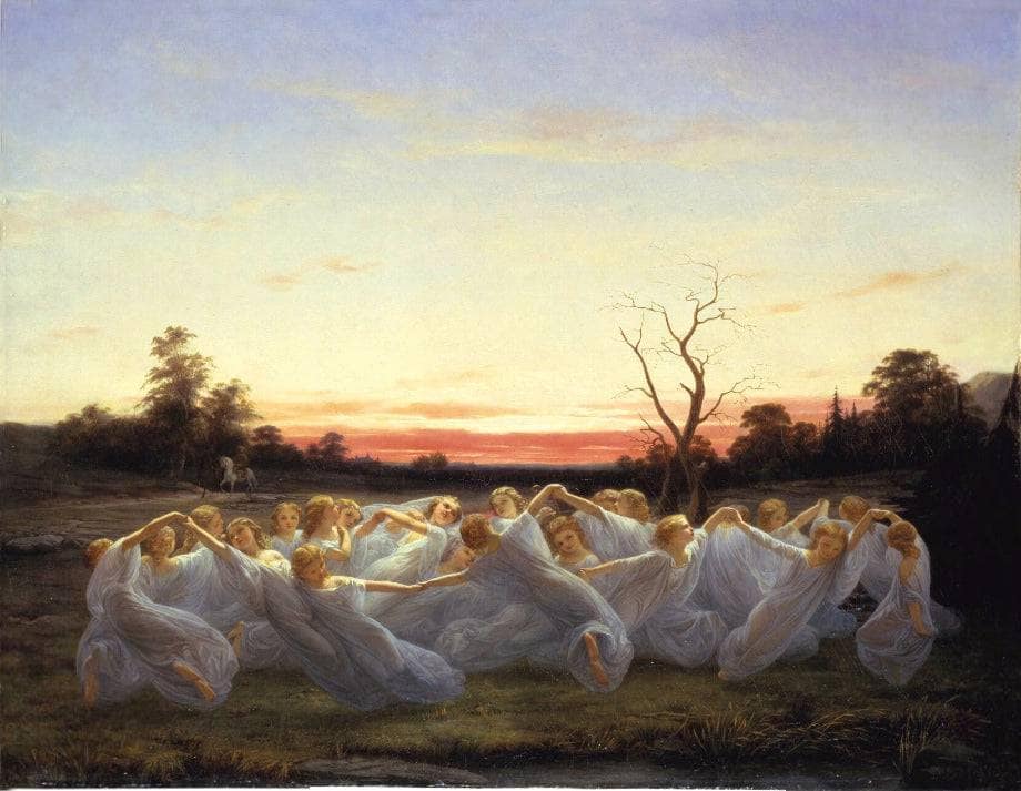 Meadow Elves by Nils Blommér — hand-painted landscape oil painting reproduction on canvas