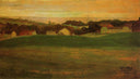 Meadow with Village in Background by Egon Schiele — hand-painted eco oil painting reproduction on canvas