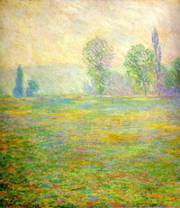 Meadows in Giverny by Claude Monet — hand-painted botanical oil painting reproduction on canvas