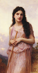 Meditation by William-Adolphe Bouguereau — vintage oil painting wall art, Academicism