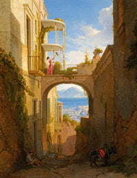 Mediterranean Bay Seen through an Arch by Penry Williams — hand-painted architectural oil painting reproduction on canvas