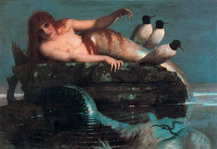 Meerestille (Calm Sea) by Arnold Böcklin — hand-painted animal oil painting reproduction on canvas