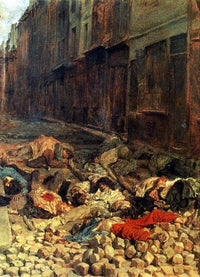 The Barricade, rue de la Mortellerie, June 1848 (Memory of Civil War) by Ernest Meissonier — hand-painted botanical oil painting reproduction on canvas