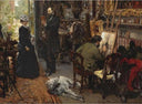 Meissonier in his studio at Poissy by Adolph Menzel — group oil painting wall art, Realism