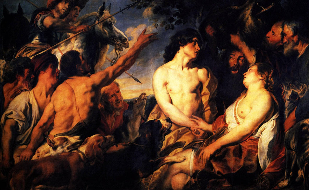 Meleager and Atalanta by Jacob Jordaens — hand-painted cultural oil painting reproduction on canvas