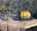 Melon and Fruit Bowl with Figs by Gustave Caillebotte — fruit oil painting wall art, Impressionism