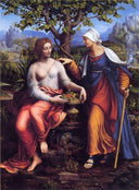 Vertumnus and Pomona by Francesco Melzi — hand-painted cultural oil painting reproduction on canvas