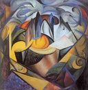 Memories of the Caucasus by Oleksandr Bogomazov — mountain oil painting wall art, Cubo Futurism