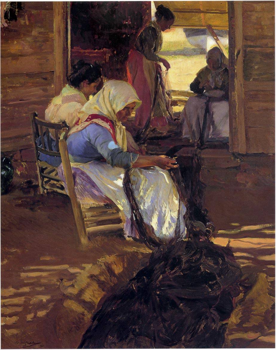 Mending nets - Joaquín Sorolla