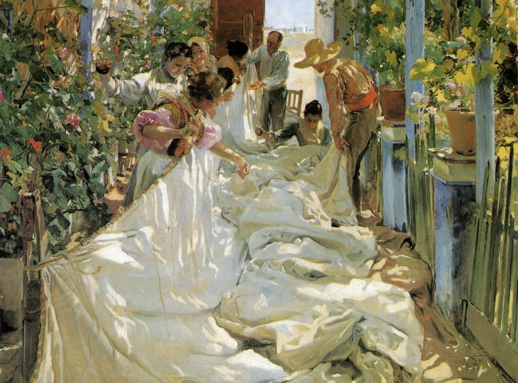 Mending the Sail - Joaquín Sorolla