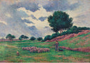 Méréville, The Flock Of Sheep by Maximilien Luce — hand-painted landscape oil painting reproduction on canvas