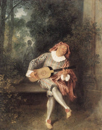 Mezzetin by Antoine Watteau — hand-painted botanical oil painting reproduction on canvas