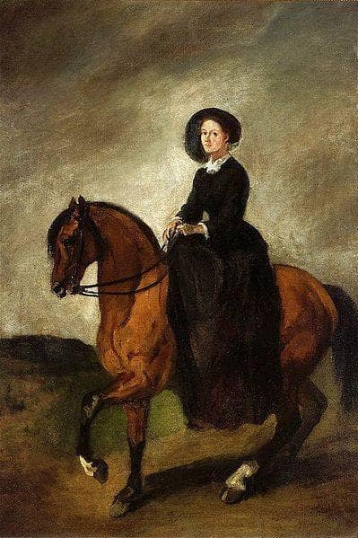 Artist's Daughter on Horseback in kitchen