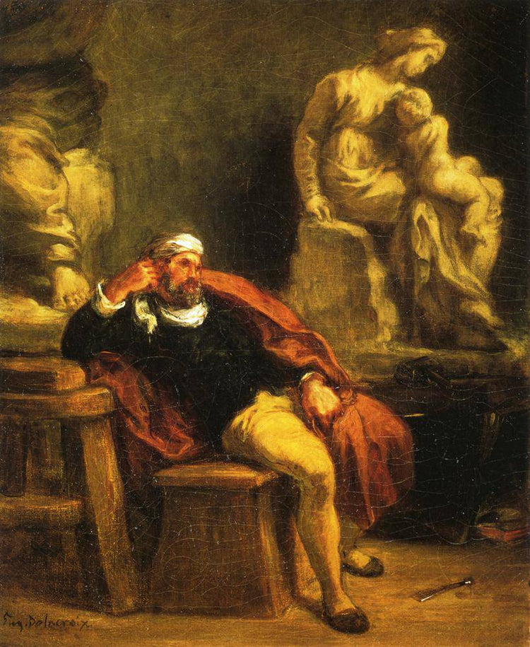 Michelangelo in his Studio - Eugene Delacroix