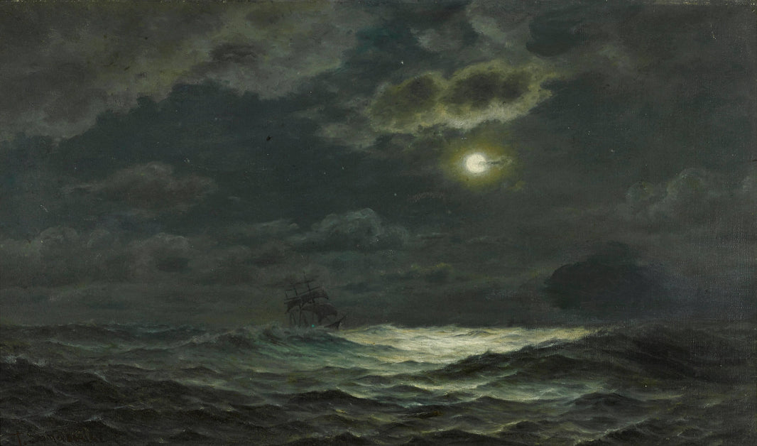 Mid-Channel by Thomas Somerscales — hand-painted landscape oil painting reproduction on canvas