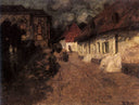 Midnight Mass by Frits Thaulow — hand-painted architectural oil painting reproduction on canvas