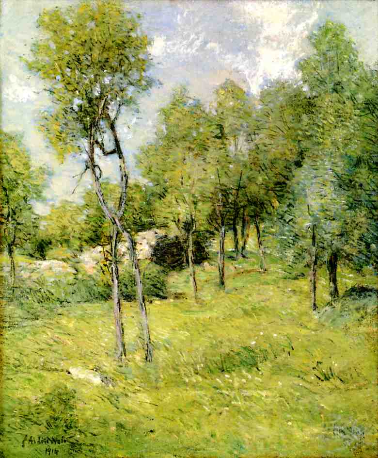 Midsummer Landscape by Julian Alden Weir — hand-painted botanical oil painting reproduction on canvas