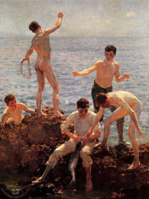 Midsummer Morning (lovers of the Sun) - Henry Scott Tuke