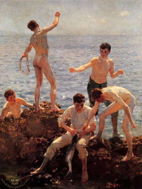 Midsummer Morning (lovers of the Sun) - Henry Scott Tuke