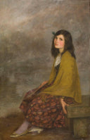Mignon. Young gypsy woman by Joan Brull — female oil painting wall art, Symbolism