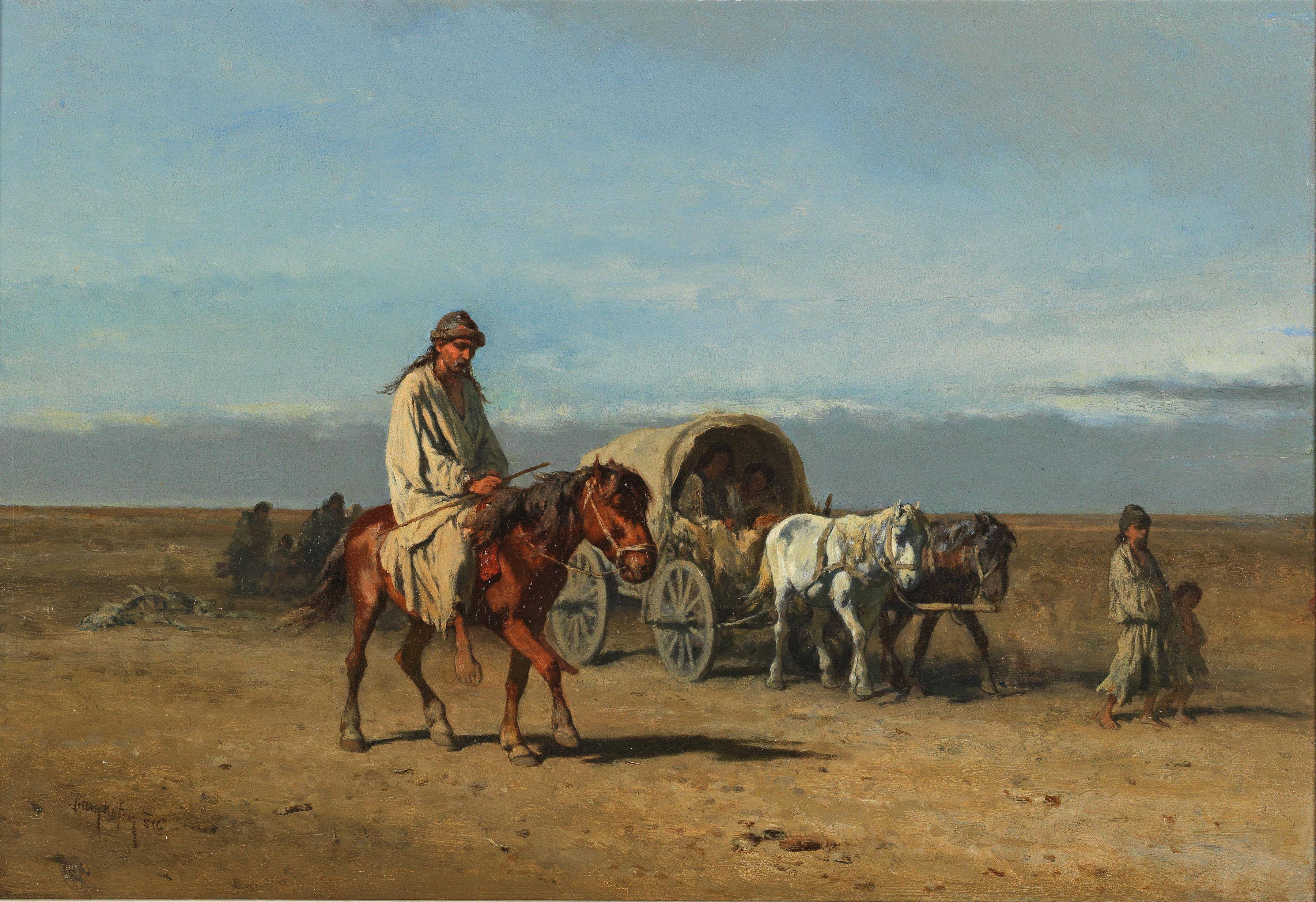 Migrating gypsies - August von Pettenkofen