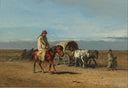 Migrating gypsies by August von Pettenkofen — hand-painted animal oil painting reproduction on canvas