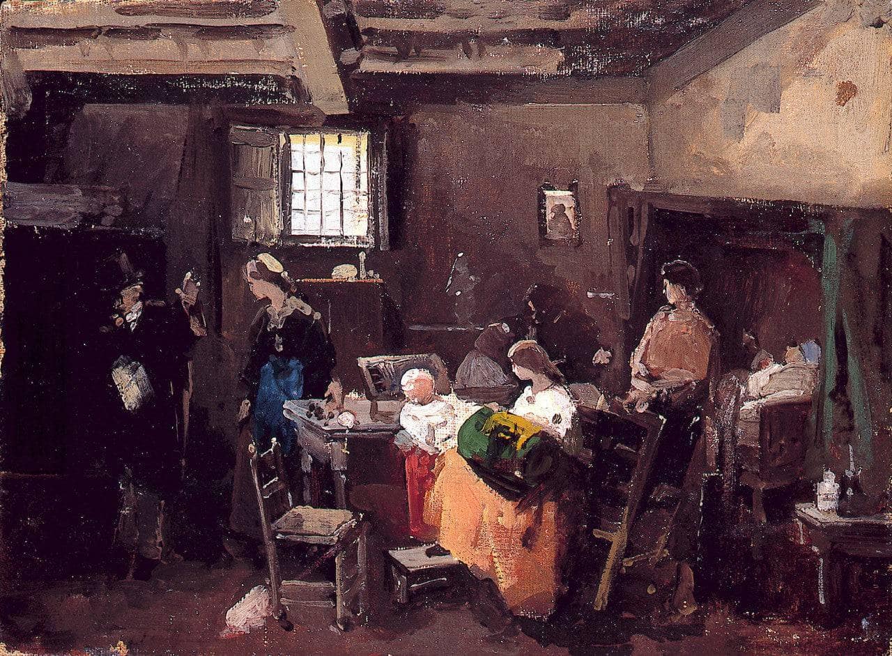 Milanese life scene in an interior