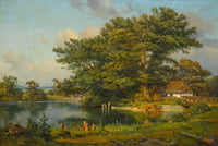 Mill near Silkeborg by Louis Gurlitt — hand-painted landscape oil painting reproduction on canvas