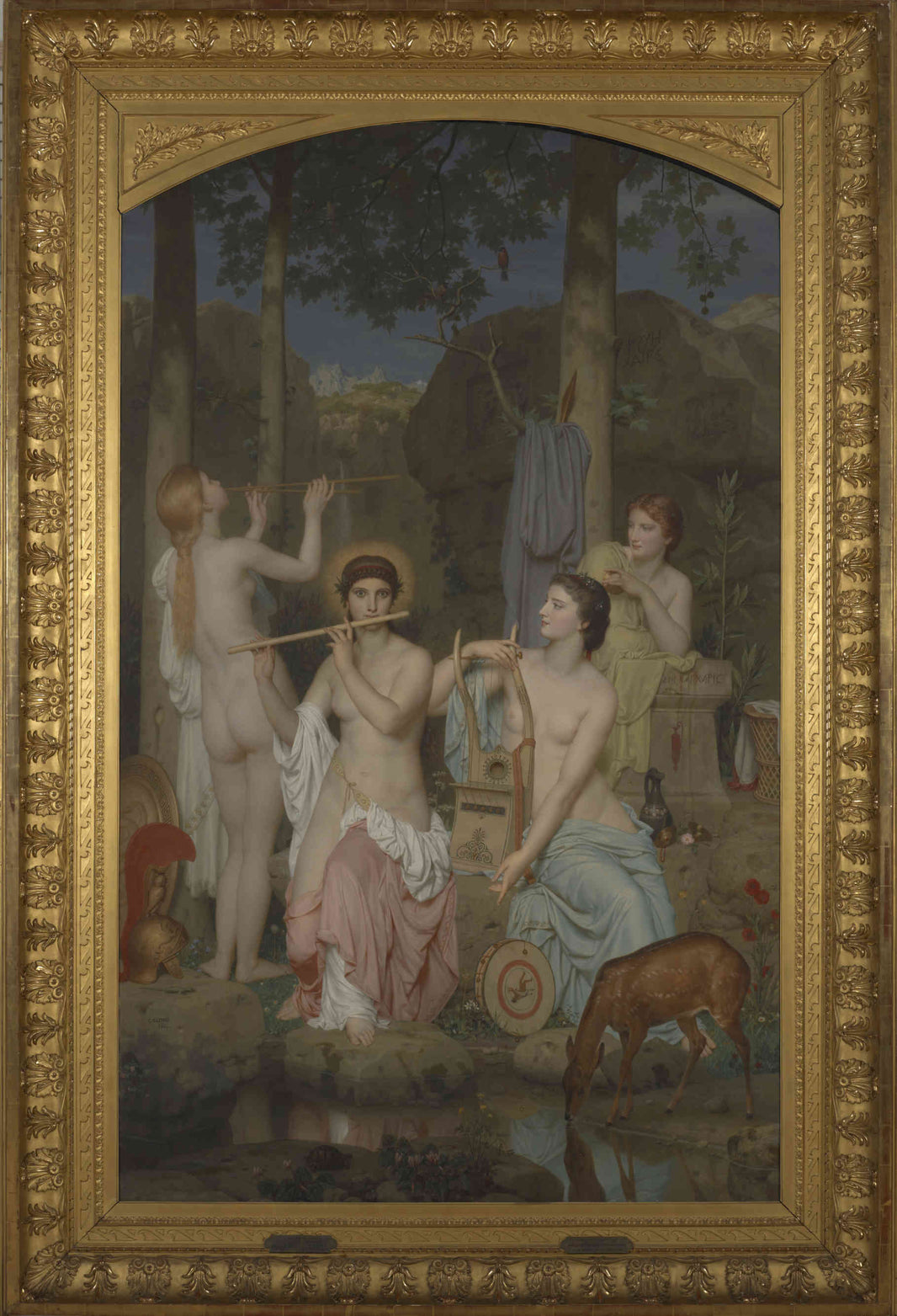 Minerva and the Graces by Charles Gleyre — hand-painted portrait oil painting reproduction on canvas