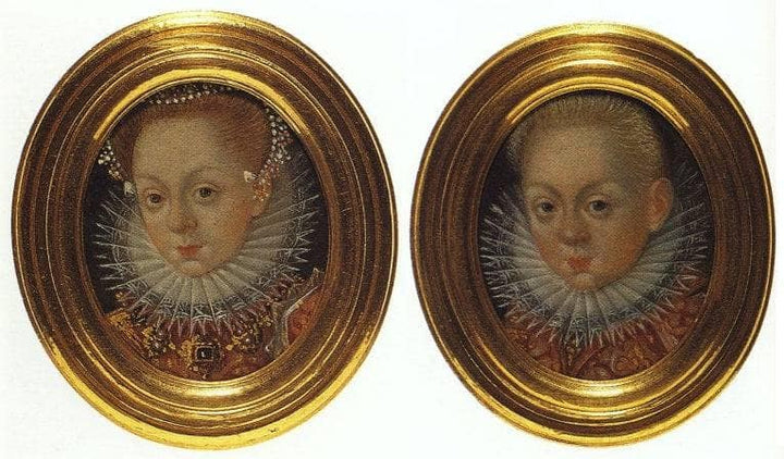 Miniature of Anna Maria Vasa and WÅadysÅaw Vasa by Martin Kober — hand-painted portrait oil painting reproduction on canvas