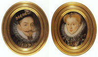 Miniature of Sigismund Vasa and Anna Habsburg by Martin Kober — hand-painted portrait oil painting reproduction on canvas