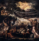 Miracle of the manna by Tintoretto — religion oil painting wall art, Mannerism Late Renaissance
